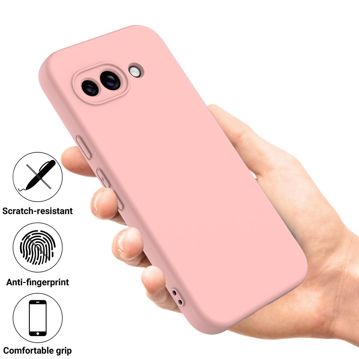 Bild på Google Pixel 9a Silikonskal med Handrem - Rosa