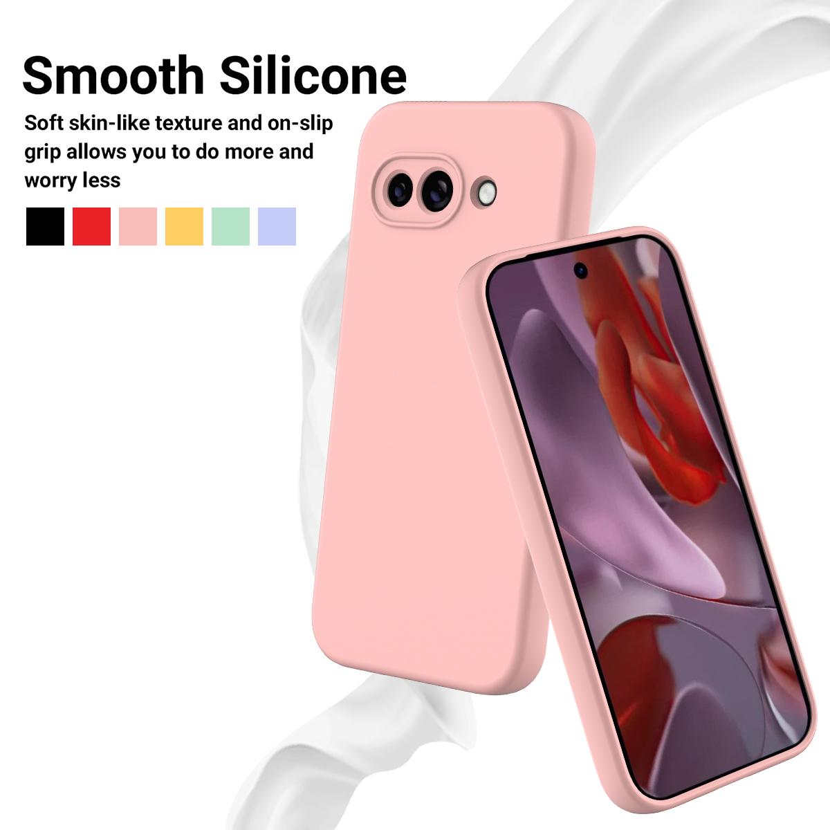 Bild på Google Pixel 9a Silikonskal med Handrem - Rosa