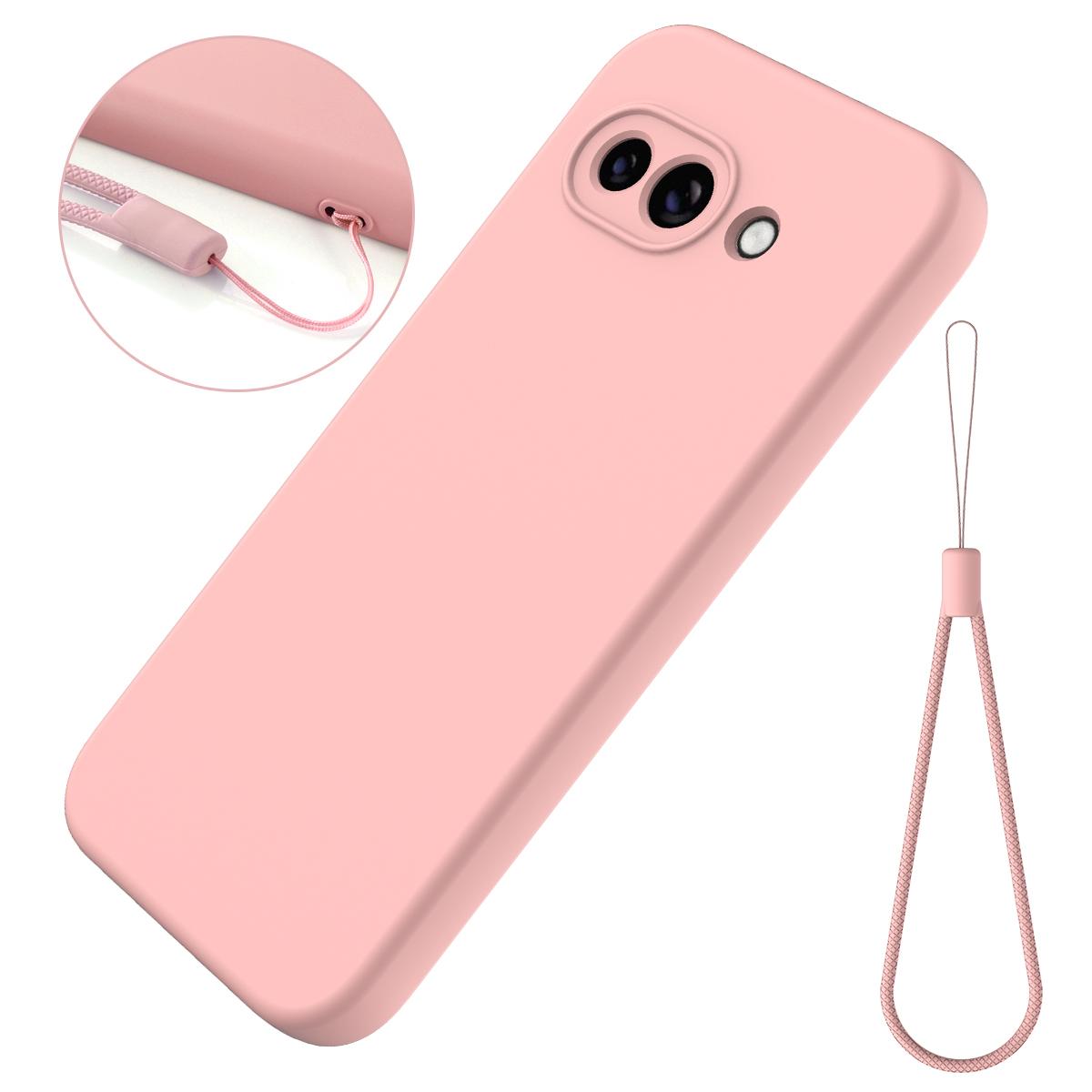Bild på Google Pixel 9a Silikonskal med Handrem - Rosa