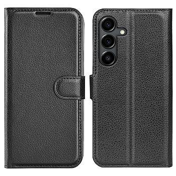 bild på Samsung Galaxy S25 FE Litchi Textur Stötsäker Läderfodral - Svart