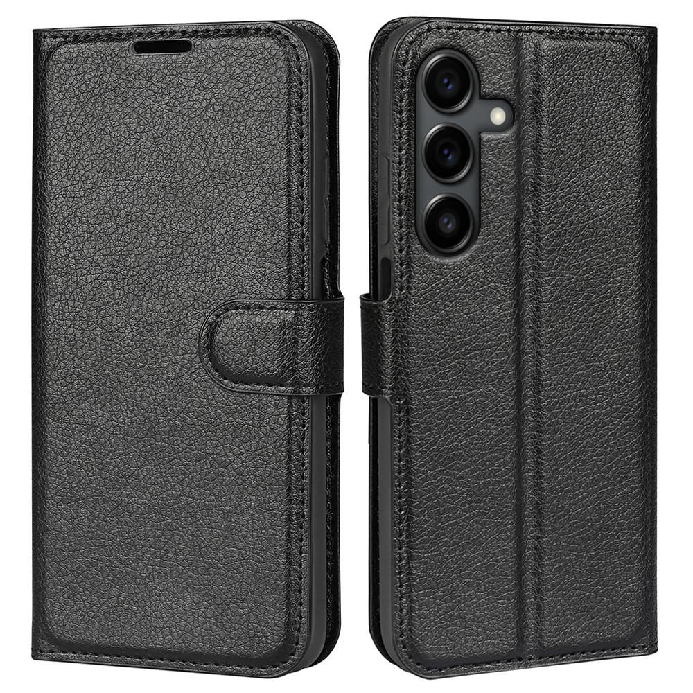 Bild på Samsung Galaxy S25 FE Litchi Textur Stötsäker Läderfodral - Svart