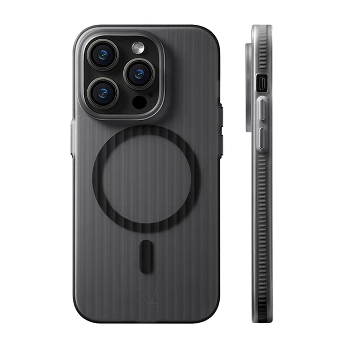 Bild von iPhone 15 Pro Max Handyhülle Wellpappe mit Magsafe Rvelon - Schwarz