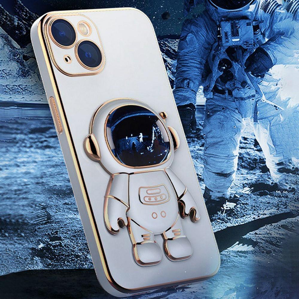 Bild på iPhone 14 Skal Elektropläterad Mjuk TPU Stativ Astronaut - Blå