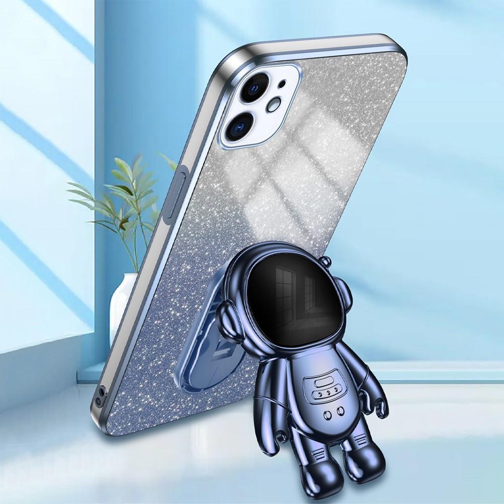 Bild på iPhone 12 mini Stöttåligt Skal Astronaut Ställ Blå