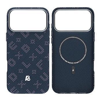 bild på Etui na telefon z włókna aramidowego do iPhone 17 Pro Max - Niebieski z tekstem