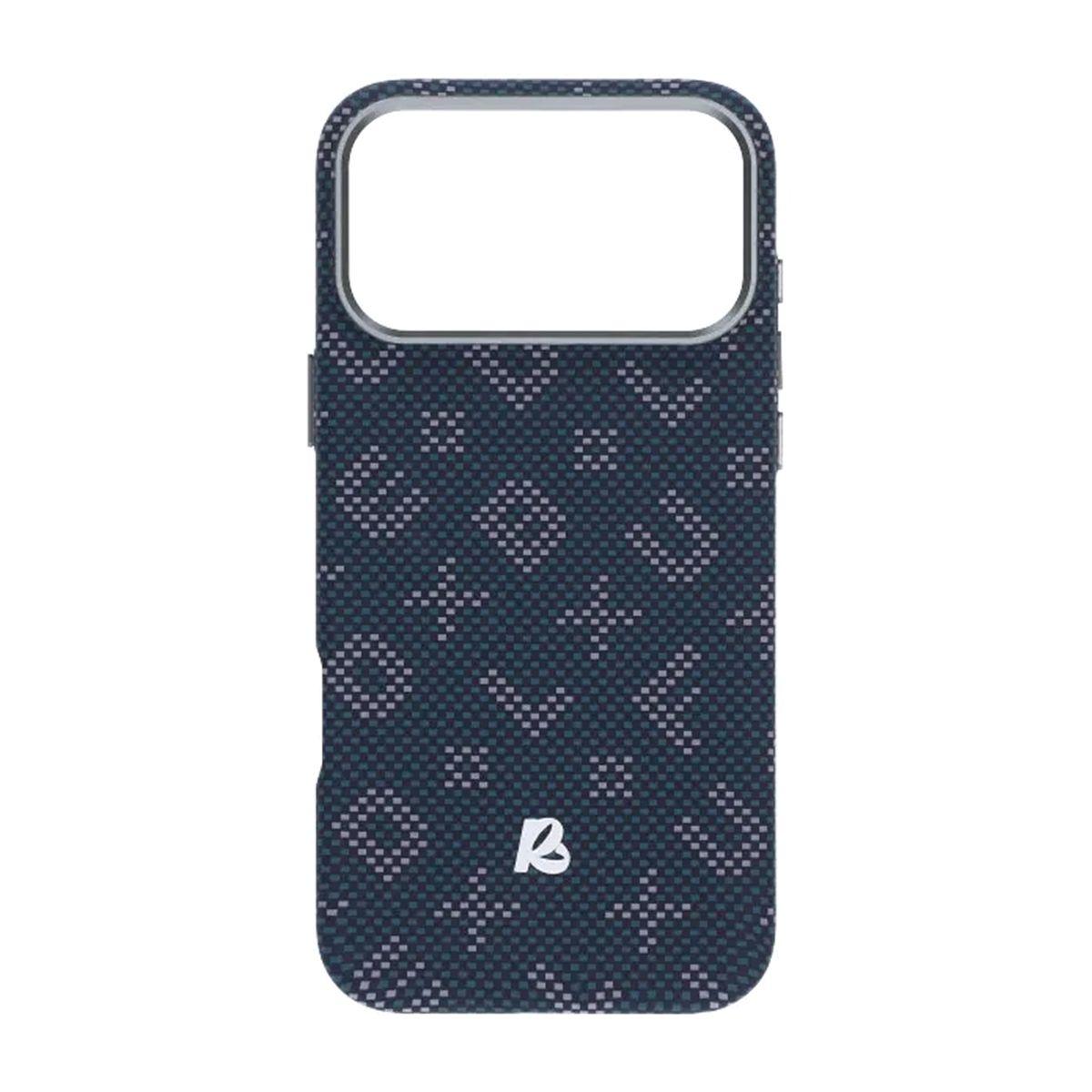 Bild på Mobilskal Aramidfiber för iPhone 17 Pro Max - Blå med text