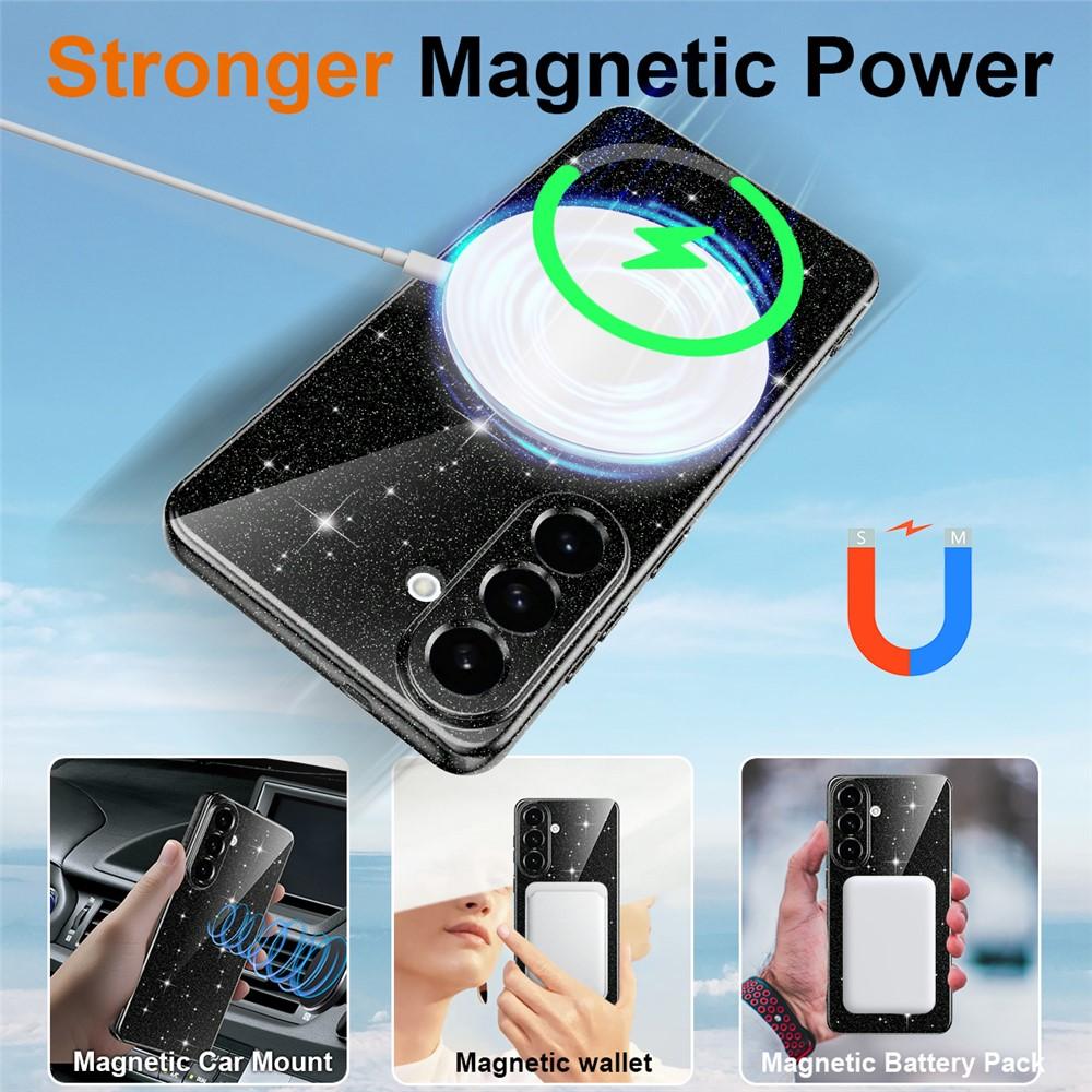 Kuva:  Samsung Galaxy S26 Magneettinen Glitterkotelo hihnalla - Musta