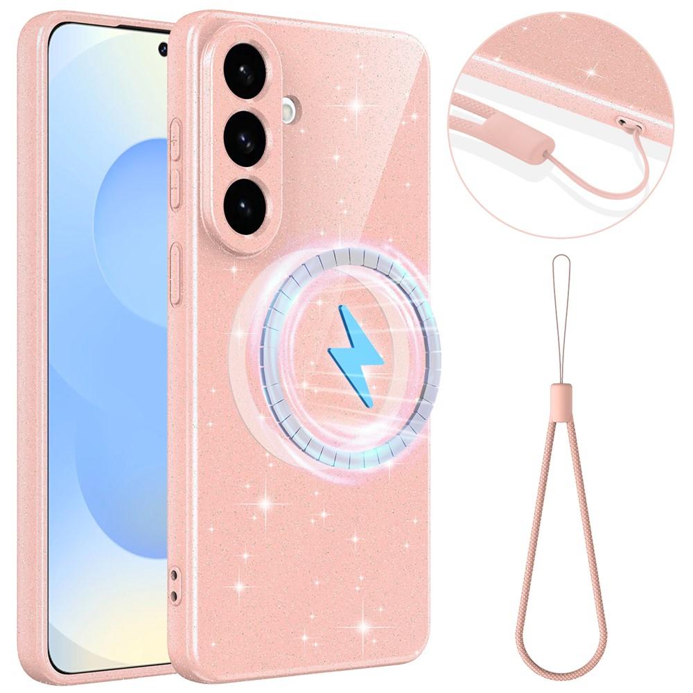 Kuva:  Samsung Galaxy S26 Kimalle Magneettikotelo Nauhalla - Vaaleanpunainen