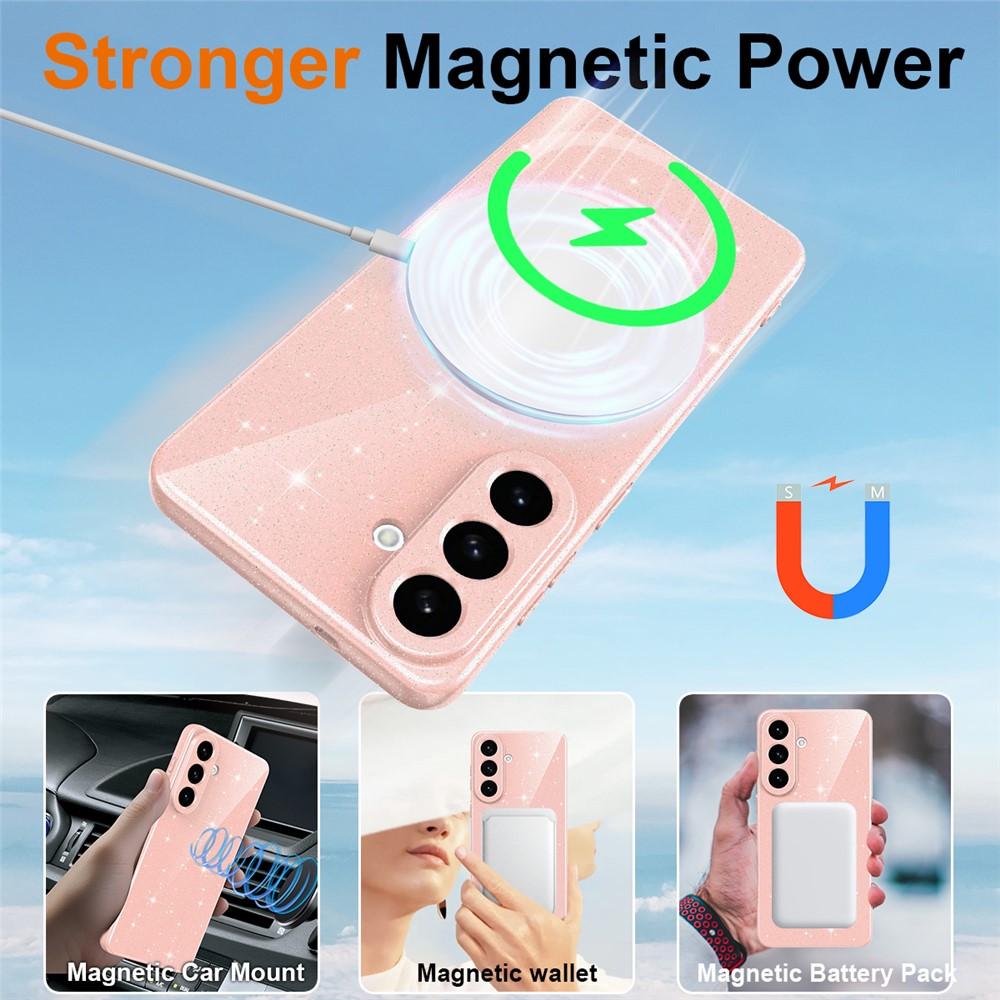 Kuva:  Samsung Galaxy S26 Kimalle Magneettikotelo Nauhalla - Vaaleanpunainen