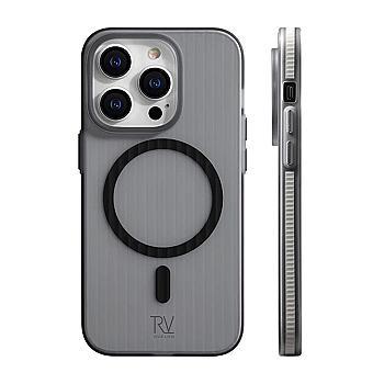 bild på iPhone 15 Pro Mobilskal Korrugerad med Magsafe Rvelon - Grå