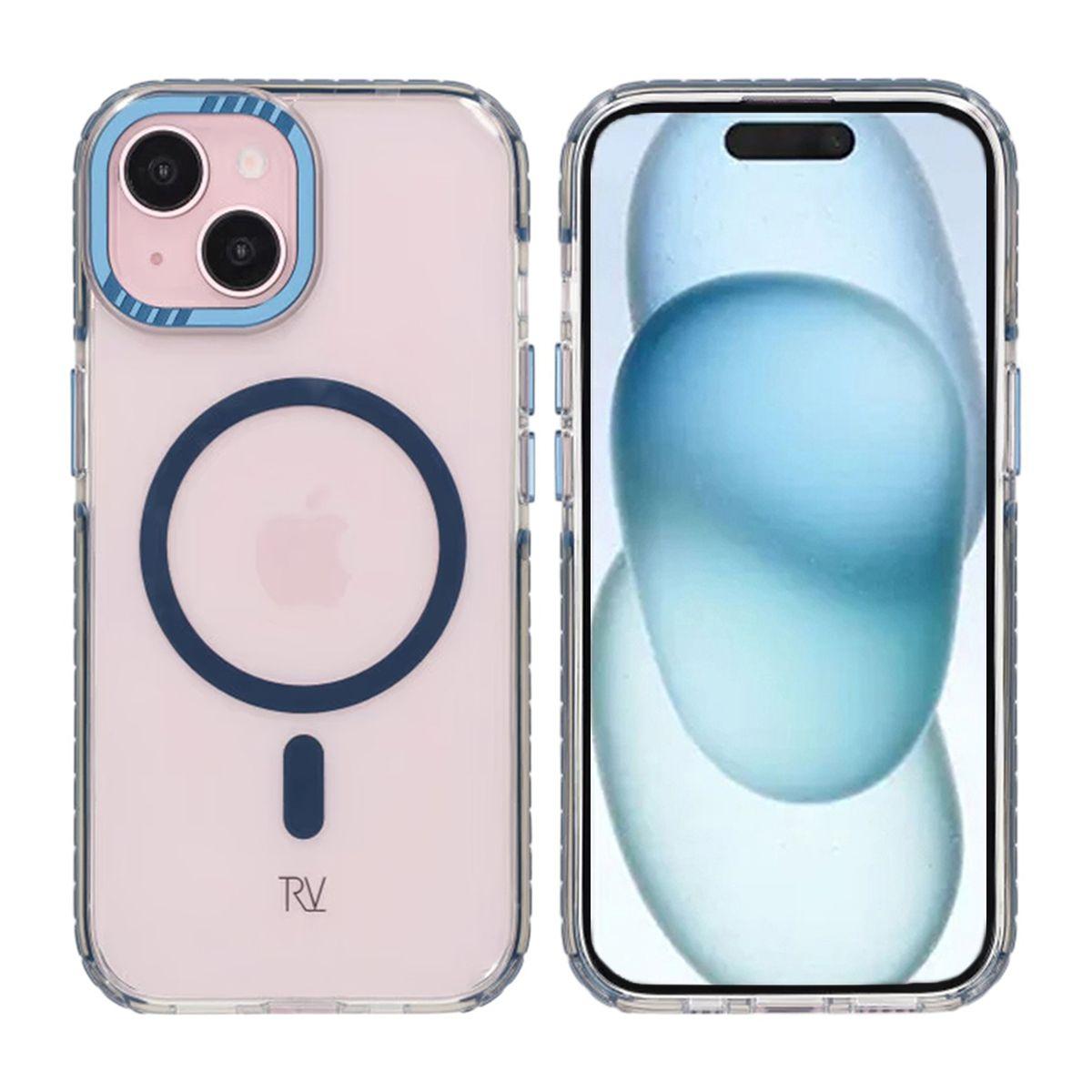 Pilt tootest iPhone 15 Rvelon Telefonikaaned Magnet Tugevdatud - Sinine