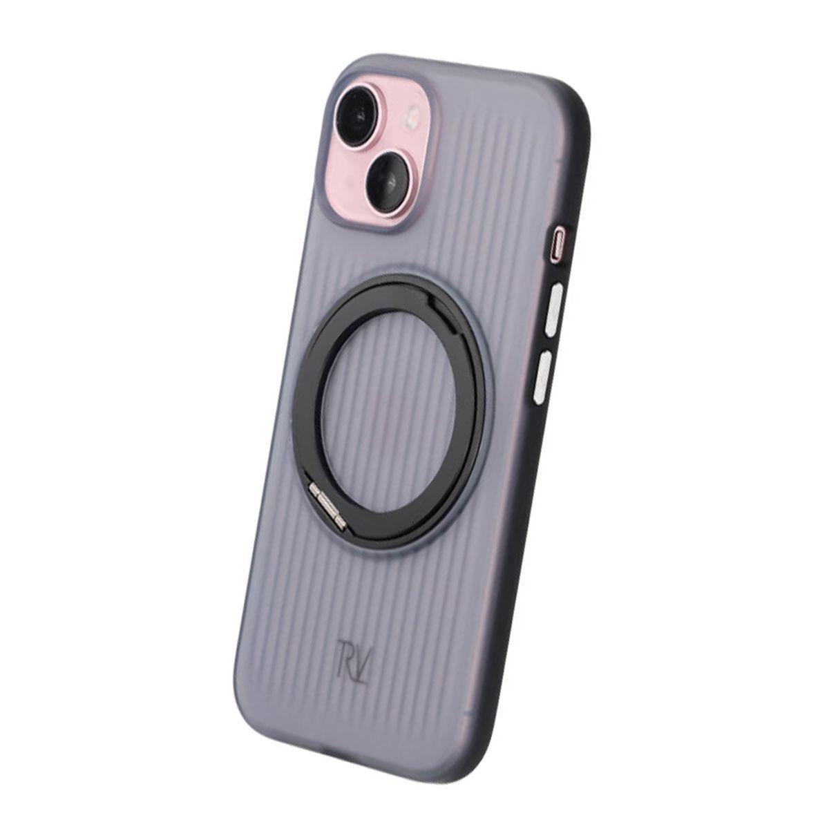 Pilt tootest iPhone 15 Rvelon Korpus Pöörlev Magnet Alus - Must