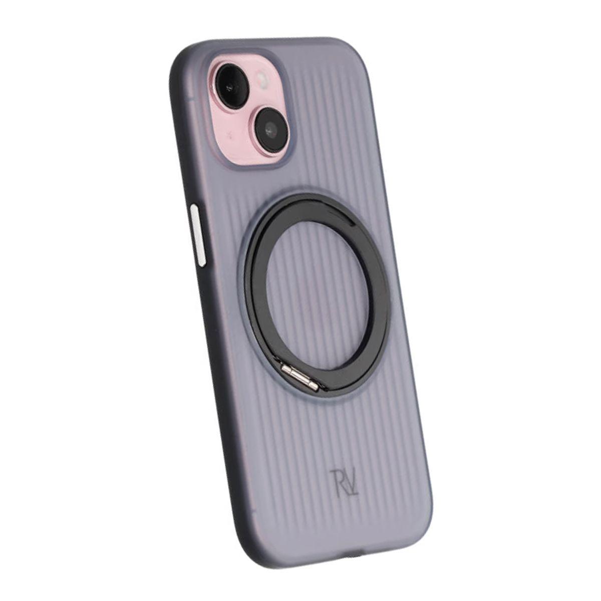 Pilt tootest iPhone 15 Rvelon Korpus Pöörlev Magnet Alus - Must