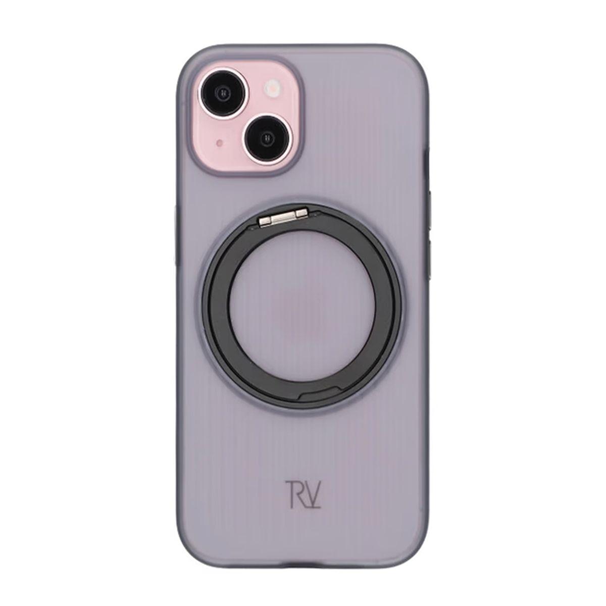 Pilt tootest iPhone 15 Rvelon Korpus Pöörlev Magnet Alus - Must