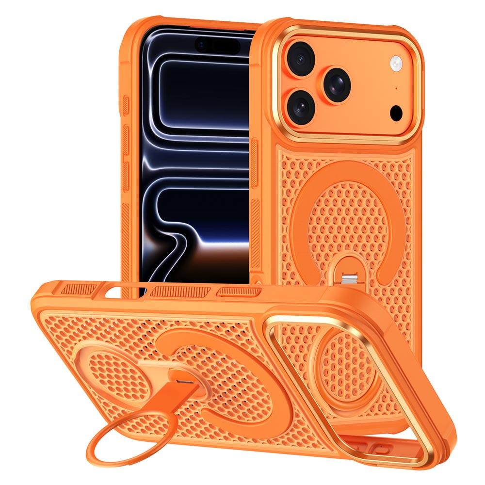 Bild von iPhone 17 Pro Max Magnetische Hülle mit 360° Ringständer Magsafe - Orange