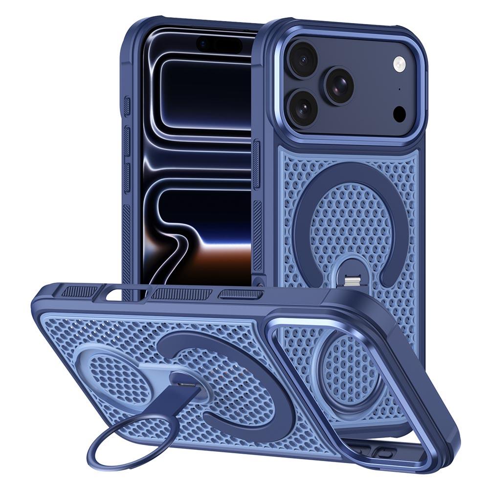 Bild von iPhone 17 Pro Max Magnetische Hülle mit 360° Ringständer - Blau