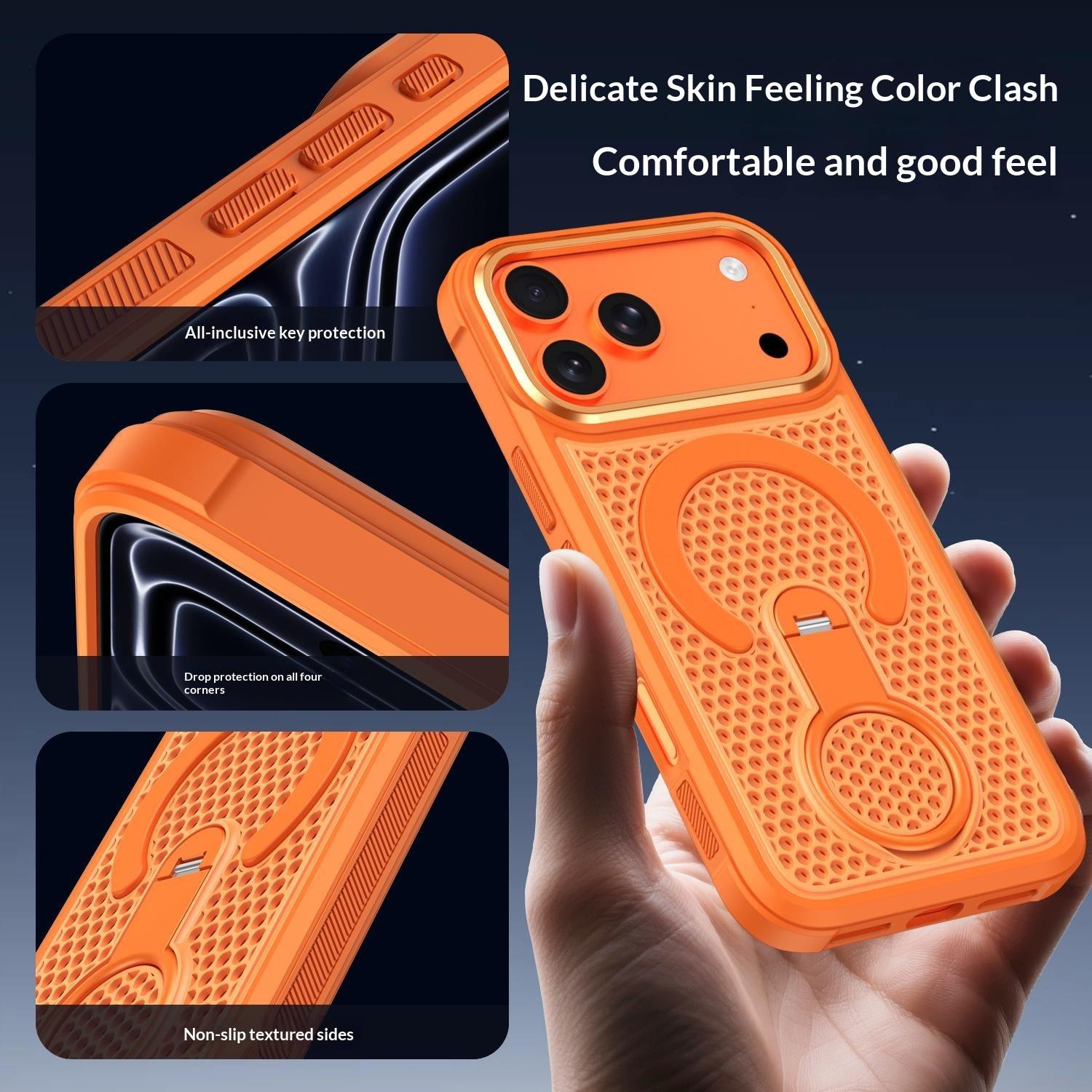 Bild von iPhone 17 Pro Max Magnetische Hülle mit 360° Ringständer - Blau