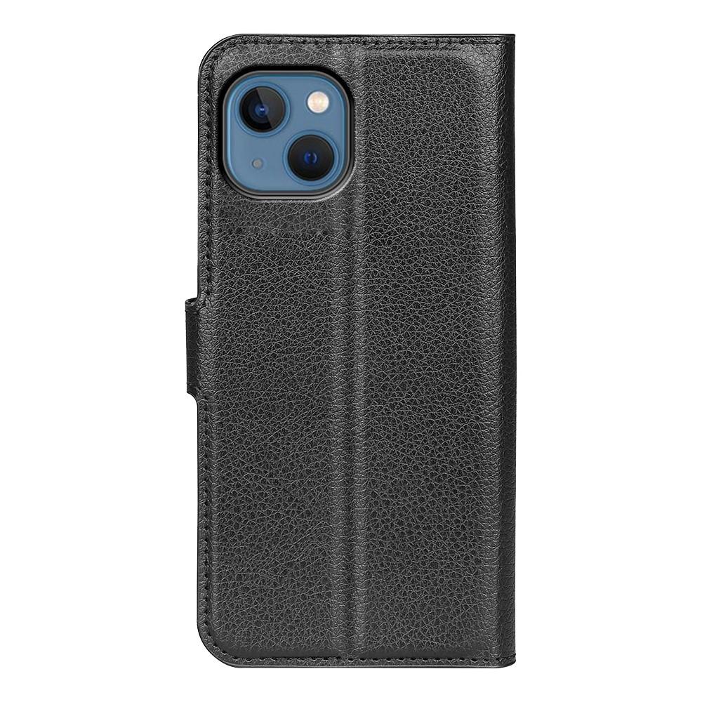 Obrázek produktu iPhone 14 peněženkové pouzdro Litchi textura černá