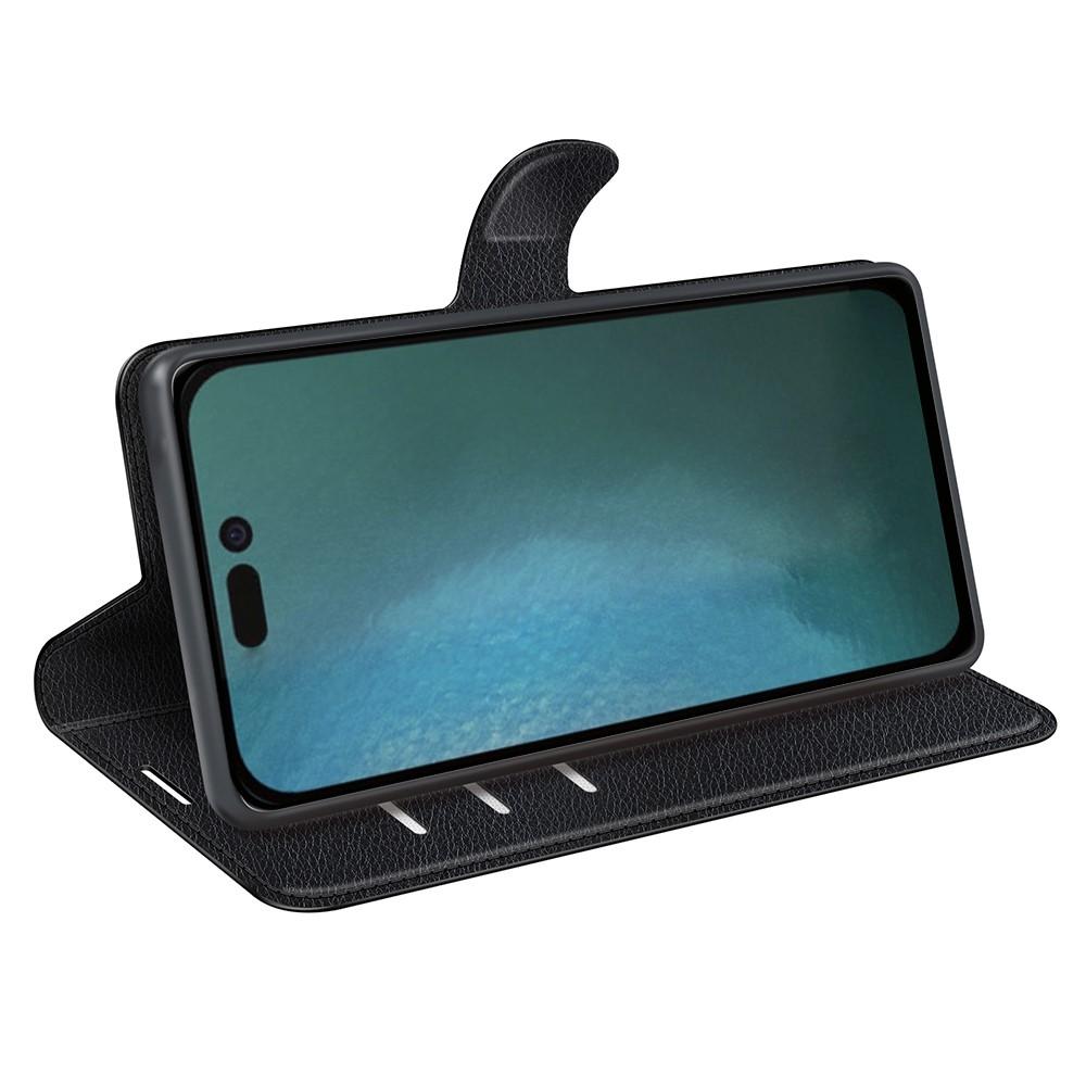 Obrázek produktu iPhone 14 peněženkové pouzdro Litchi textura černá