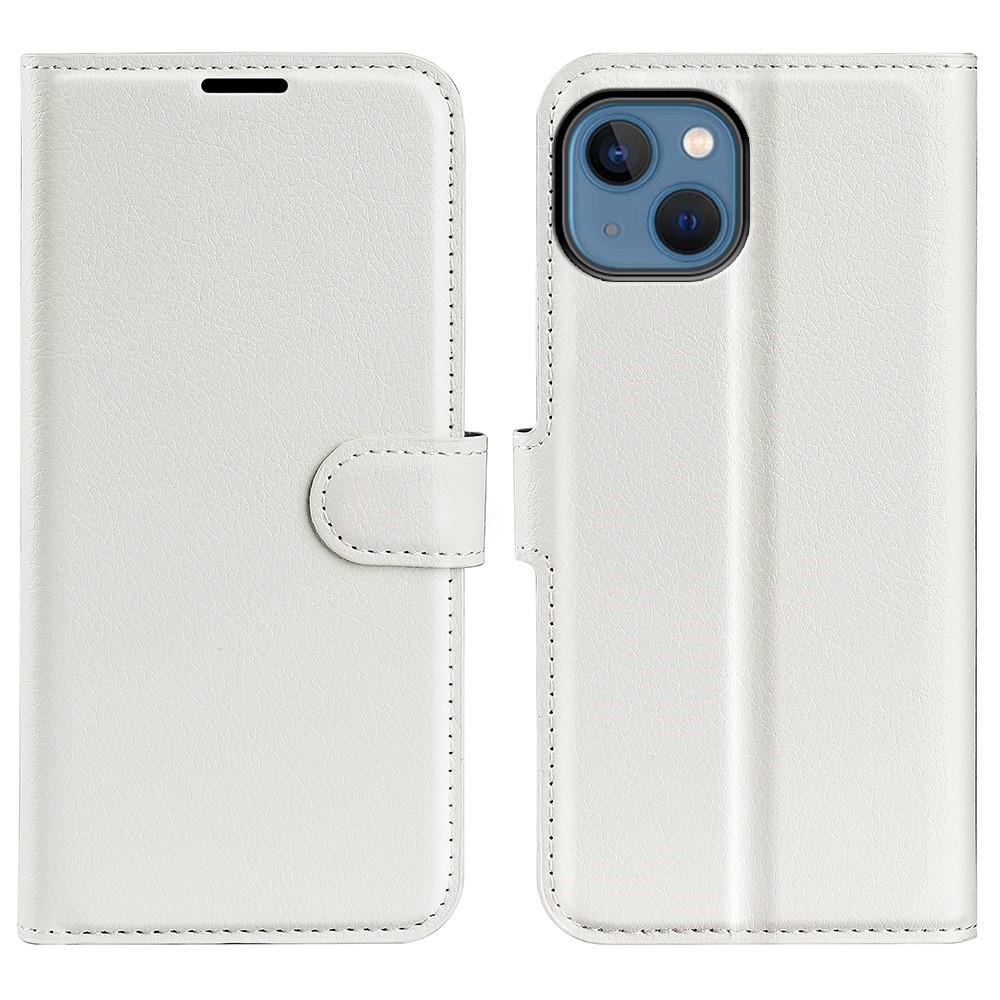 Obrázek produktu iPhone 14 Pouzdro na peněženku z PU kůže, Litchi, bílá
