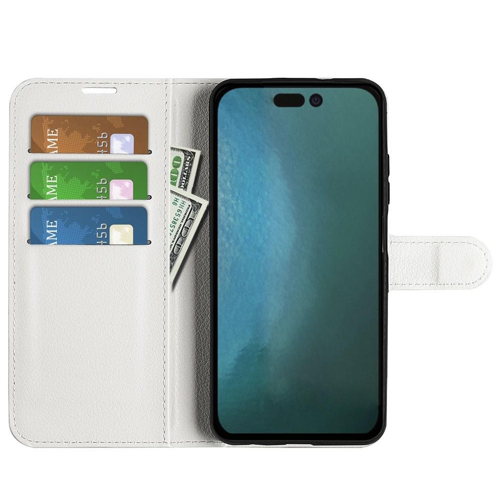 Obrázek produktu iPhone 14 Pouzdro na peněženku z PU kůže, Litchi, bílá