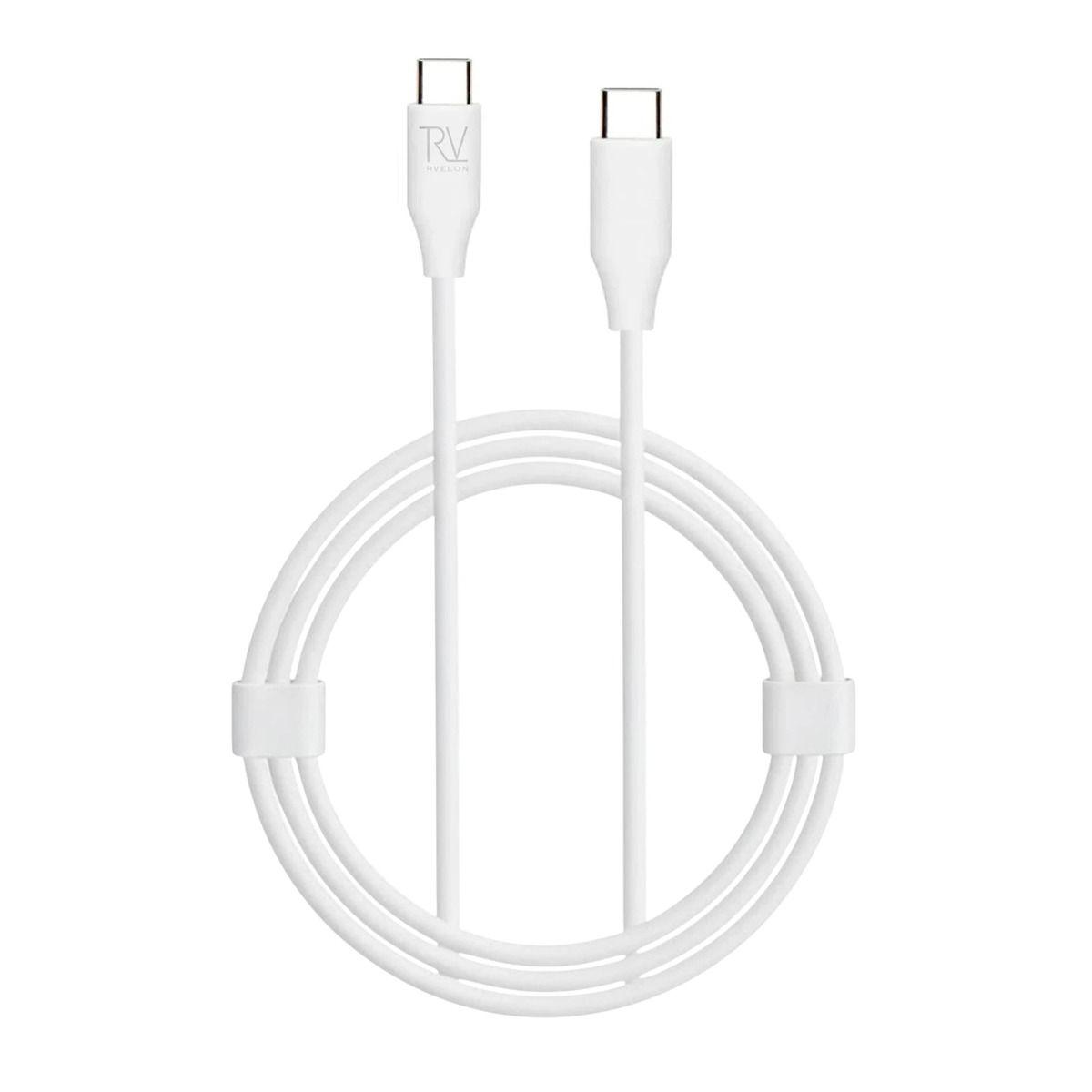 Bild von Rvelon Ladekabel USB-C auf USB-C Silikon 60 W – 1 m Weiß