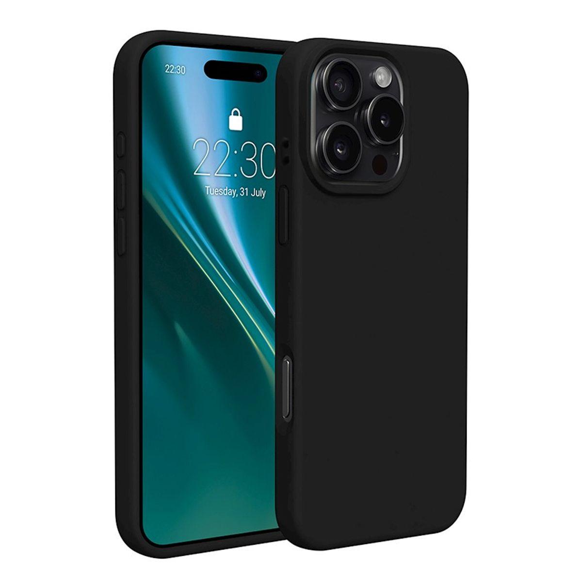 Kuva:  iPhone 16 Pro -puhelimen silikonikuori – musta