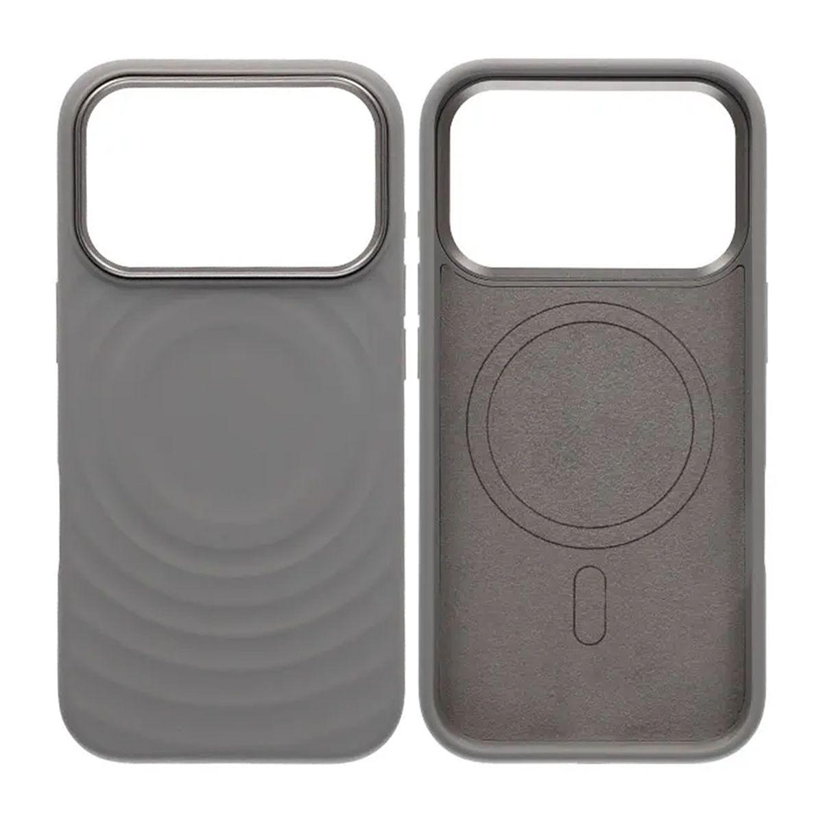 Kuva:  Silikoninen MagSafe-kuori iPhone 17 Pro/18 Pro -puhelimelle – vaaleanharmaa