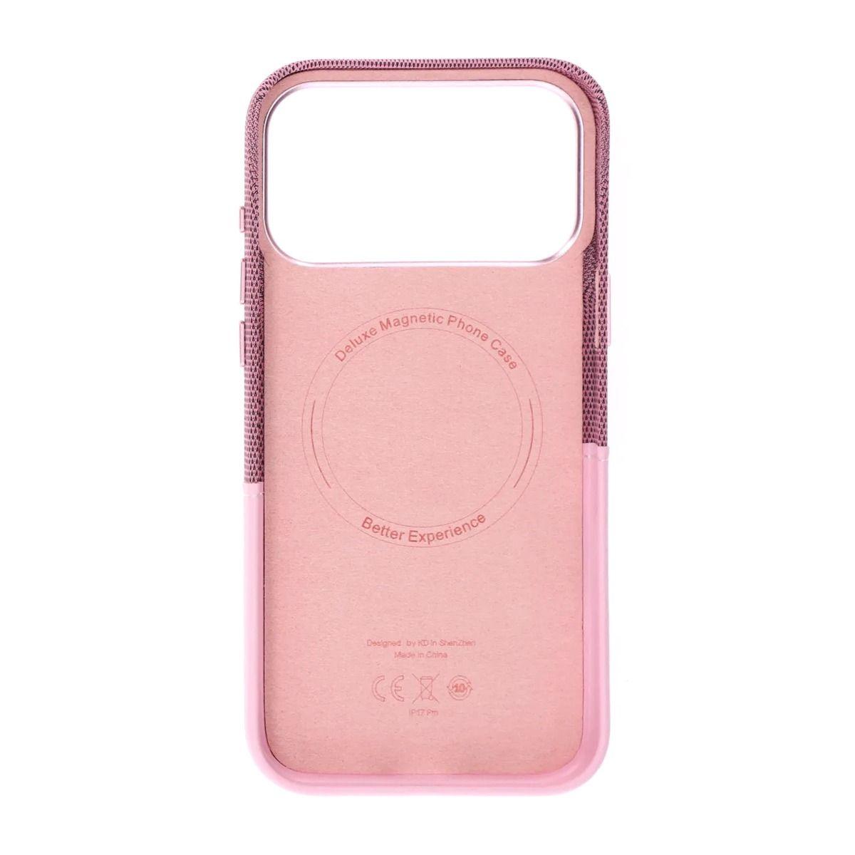 Kuva:  Magneettinen puhelimen suojakuori nahkaisella korttikotelolla iPhone 17 Pro Max- ja 18 Pro Max -puhelimille – vaaleanpunainen