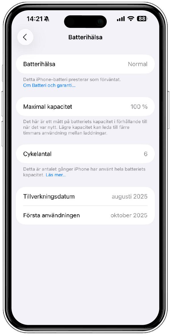 iPhone batterivarning