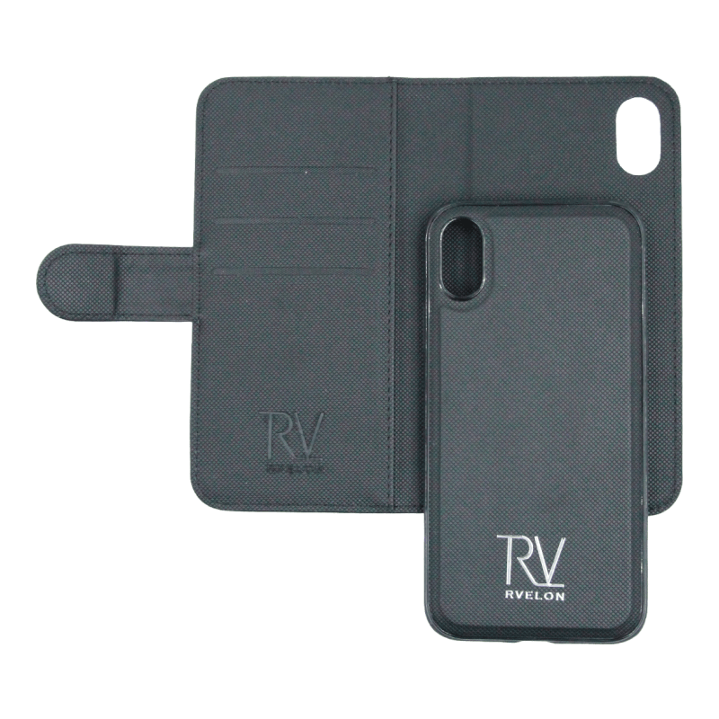 bild på RV Flip Stand TPU Leather Case Black for Apple iPhone X/XS High Quality