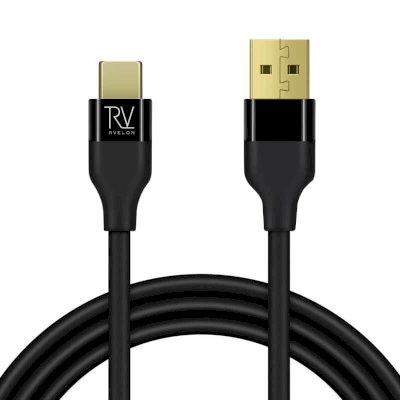 Bild på rvelon-charge-usb-c-to-usb-a-cable-1m-black.jpg